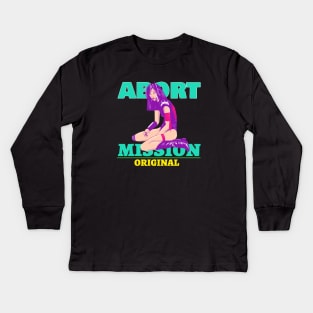 Abort mission Aesthetic Anime girl Kids Long Sleeve T-Shirt